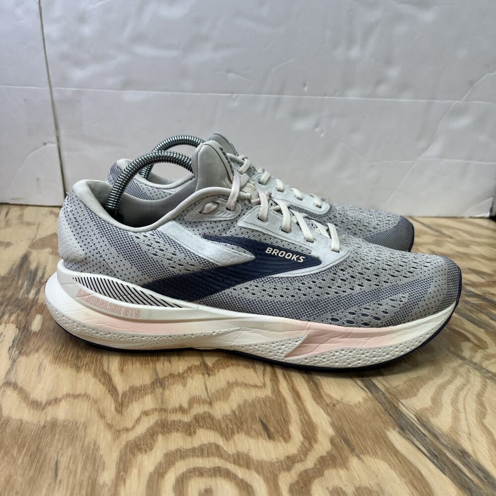 Brooks Adrenaline GTS 24 Grey Blue Ribbon Peach Womens 11B Running Training